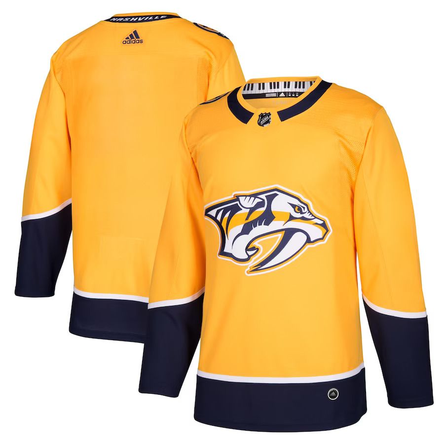 Men Nashville Predators adidas Gold Home Authentic Blank NHL Jersey